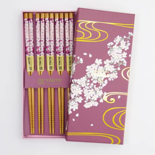 Tokyo Design Studio – Chopsticks Giftset - Set van vijf - White Sakura