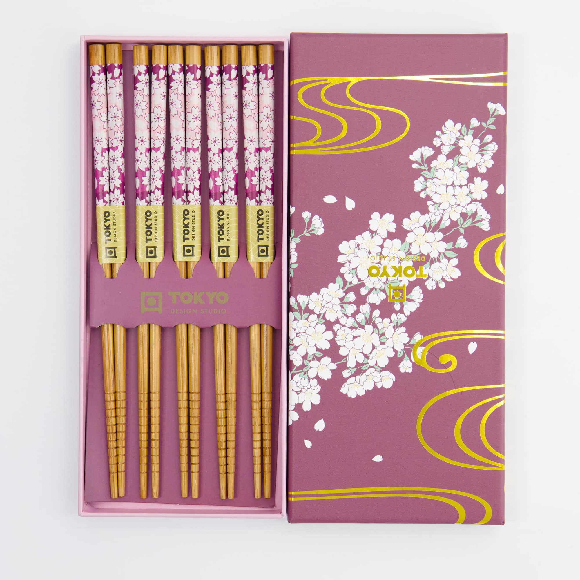 Tokyo Design Studio – Chopsticks Giftset - Set van vijf - White Sakura - Afbeelding 2