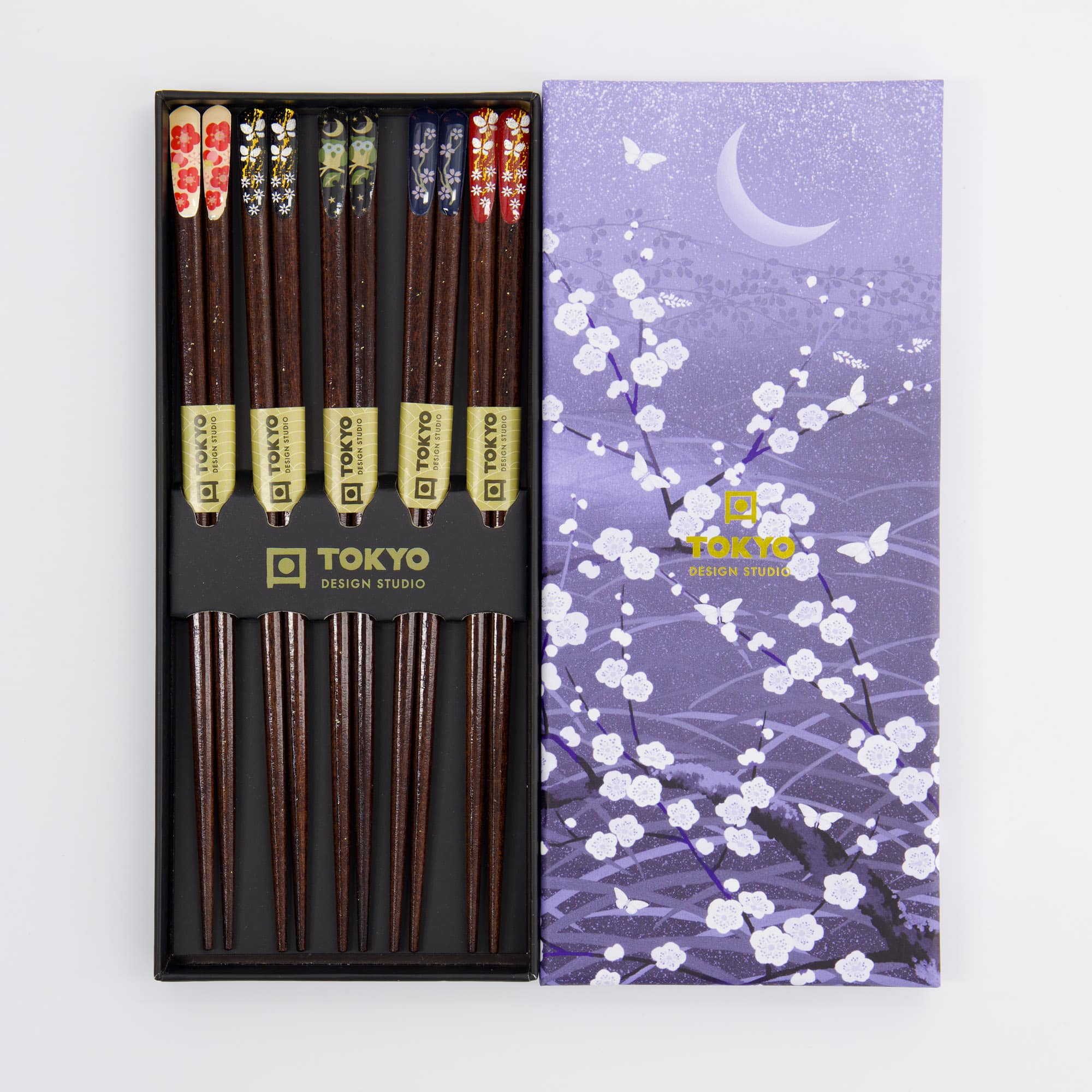 Tokyo Design Studio – Chopsticks Giftset – Set van vijf – Night Sakura - Afbeelding 2