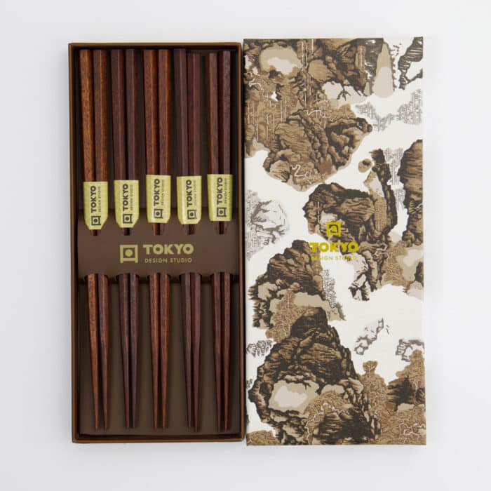 Tokyo Design Studio - Chopstick Giftset - Donkerbruin - Vijfdelig - Afbeelding 2