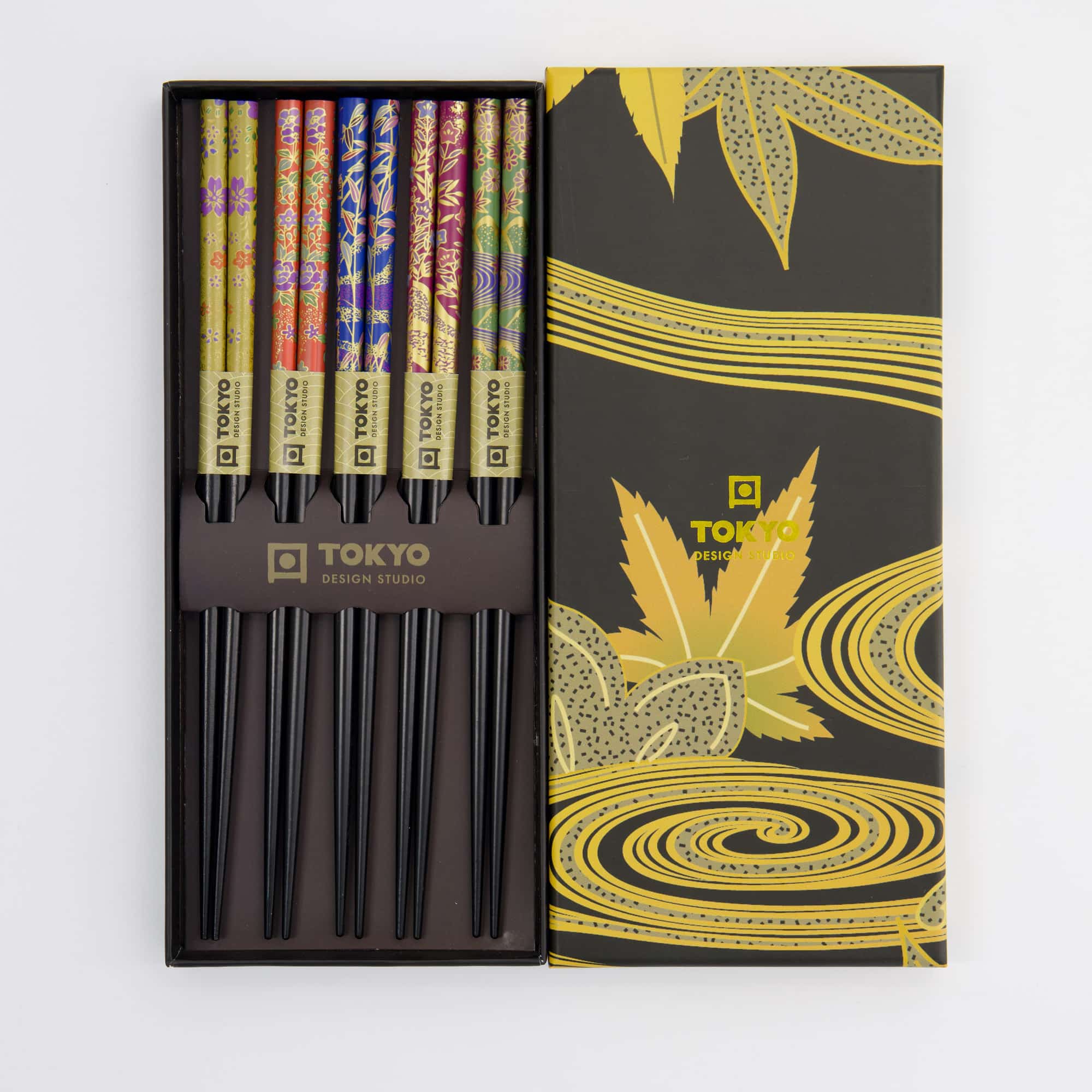 Tokyo Design Studio – Chopsticks Giftset – Set van vijf – Golden Leaf - Afbeelding 2