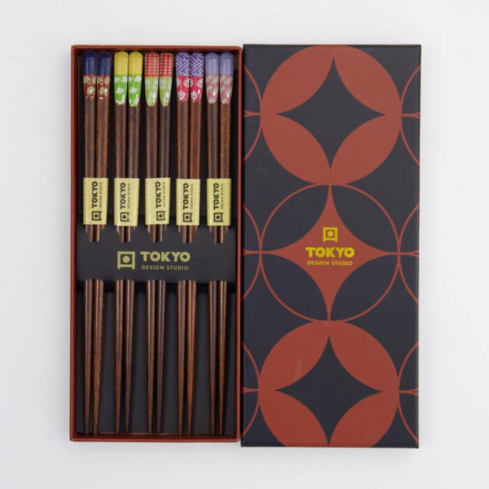 Tokyo Design Studio – Chopsticks Giftset – Set van vijf – Rood Zwart - Afbeelding 2