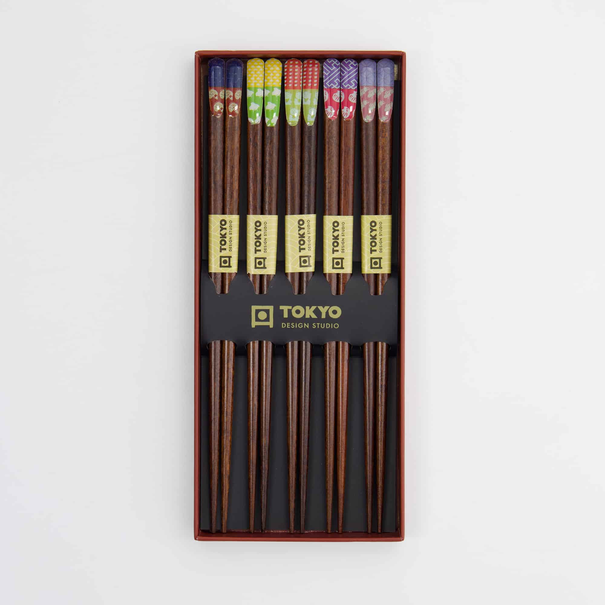 Tokyo Design Studio – Chopsticks Giftset – Set van vijf – Rood Zwart - Afbeelding 3
