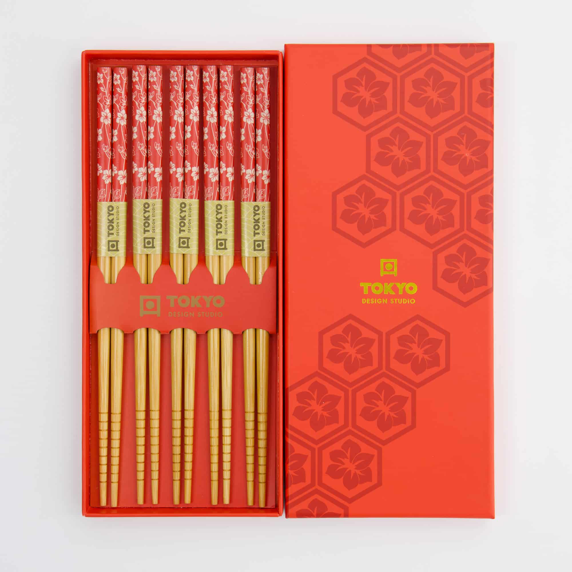Tokyo Design Studio – Chopsticks Giftset – Set van vijf – Red Leaf - Afbeelding 2