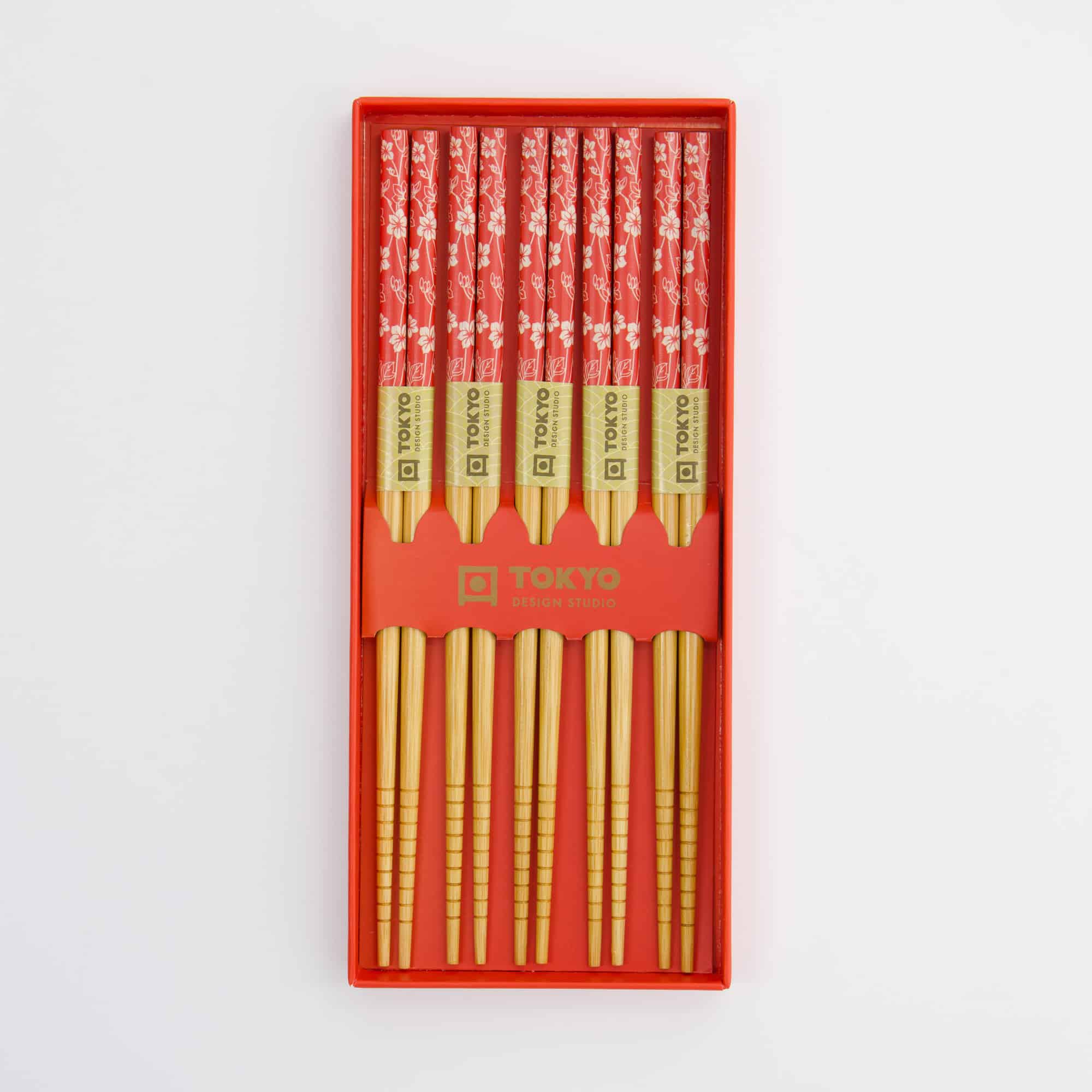 Tokyo Design Studio – Chopsticks Giftset – Set van vijf – Red Leaf - Afbeelding 3