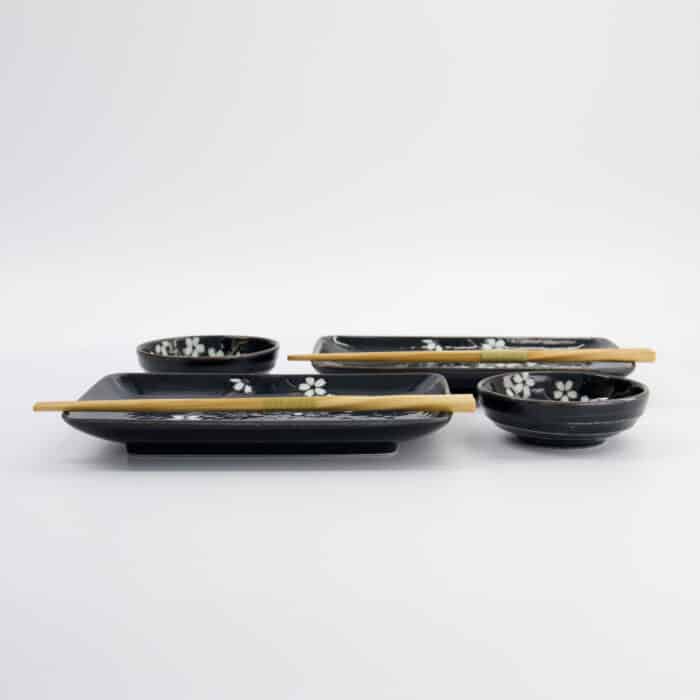 Tokyo Design Studio - Cobalt Blue Sakura - 6-delige Sushi Cadeauset - 20,5x13,2x2,5cm & 9,5x3cm - Afbeelding 4