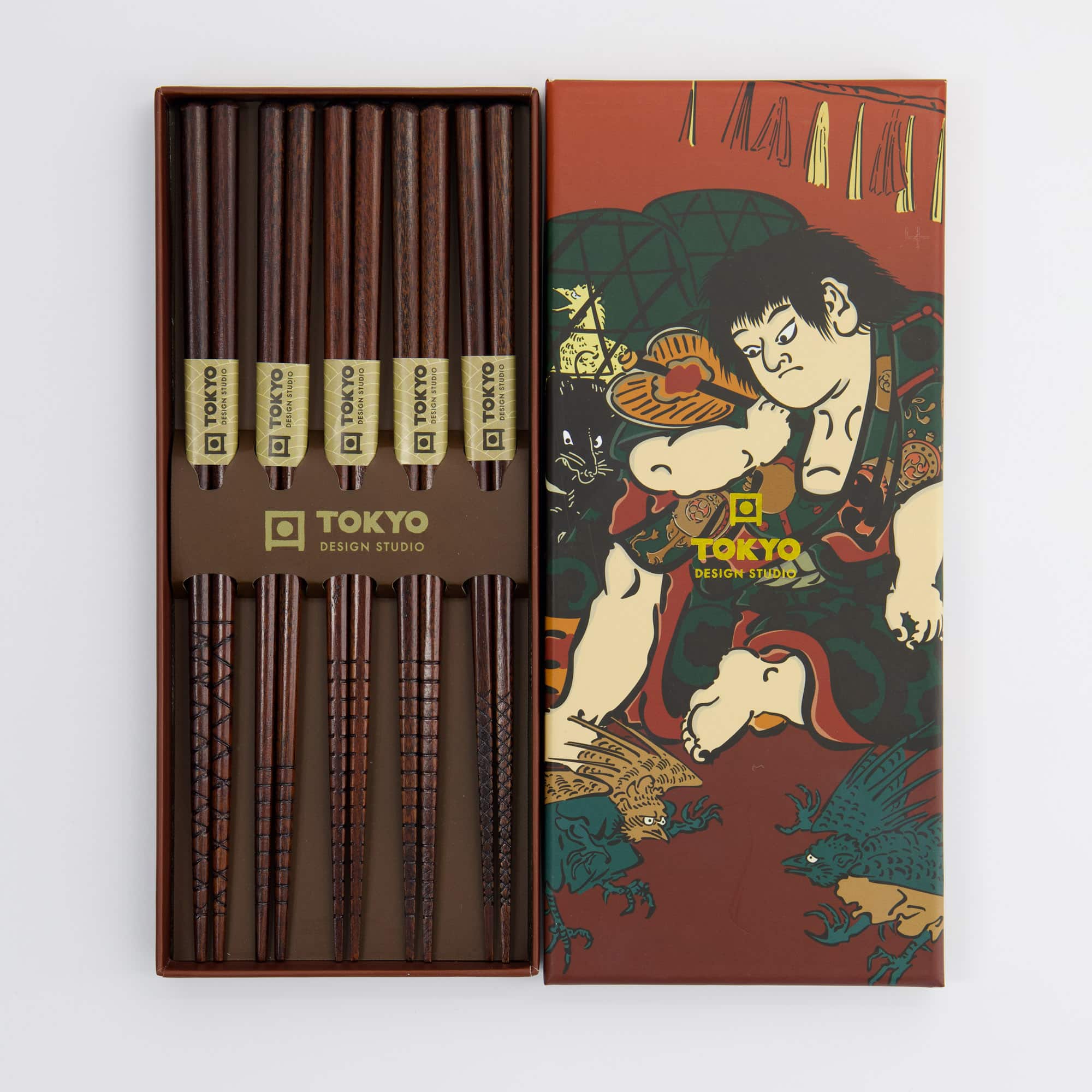 Tokyo Design Studio – Chopsticks Giftset - Set van vijf - Ukiyoe - Afbeelding 2