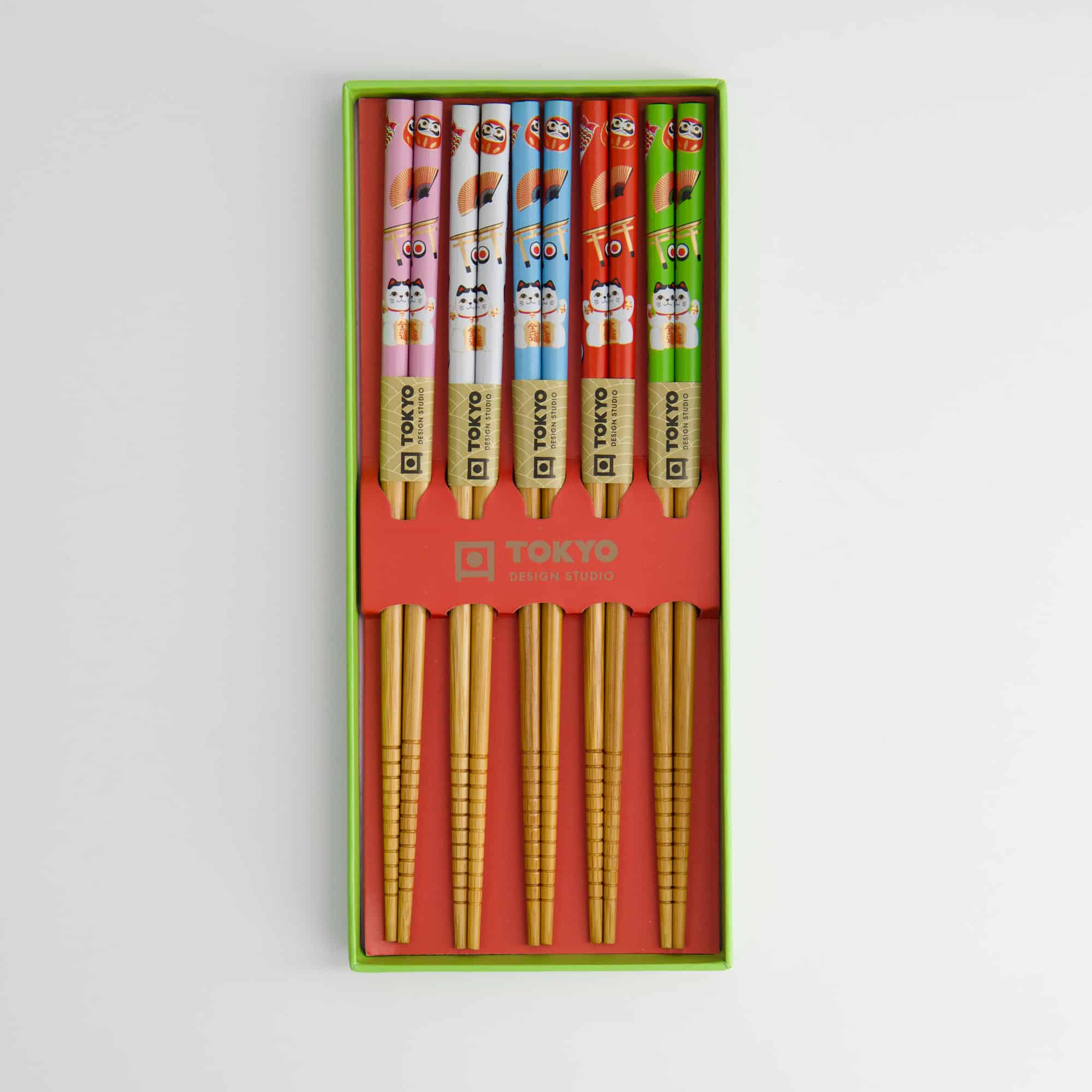 Tokyo Design Studio – Chopstick Giftset – Set van vijf – Lucky Cat - Afbeelding 2