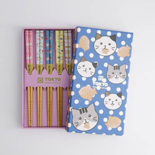 Tokyo Design Studio - Kinderen Chopstick Giftset/5 - Cats Tayaki