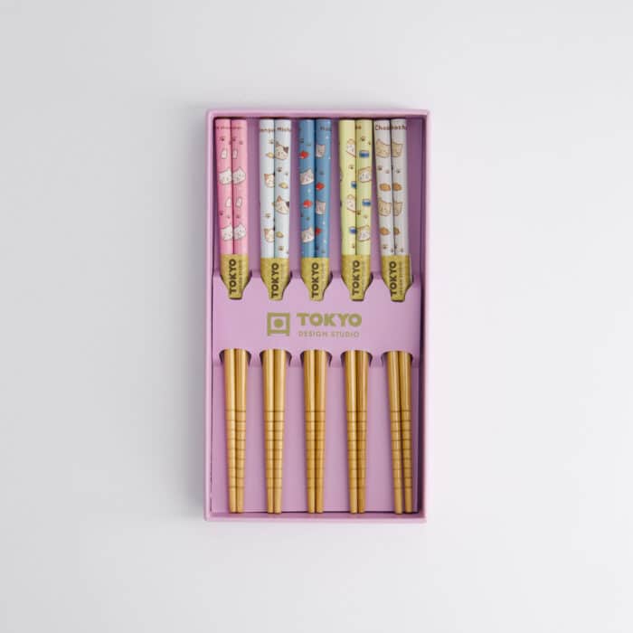 Tokyo Design Studio - Children Chopstick Giftset/5 - Cats Tayaki - Afbeelding 3