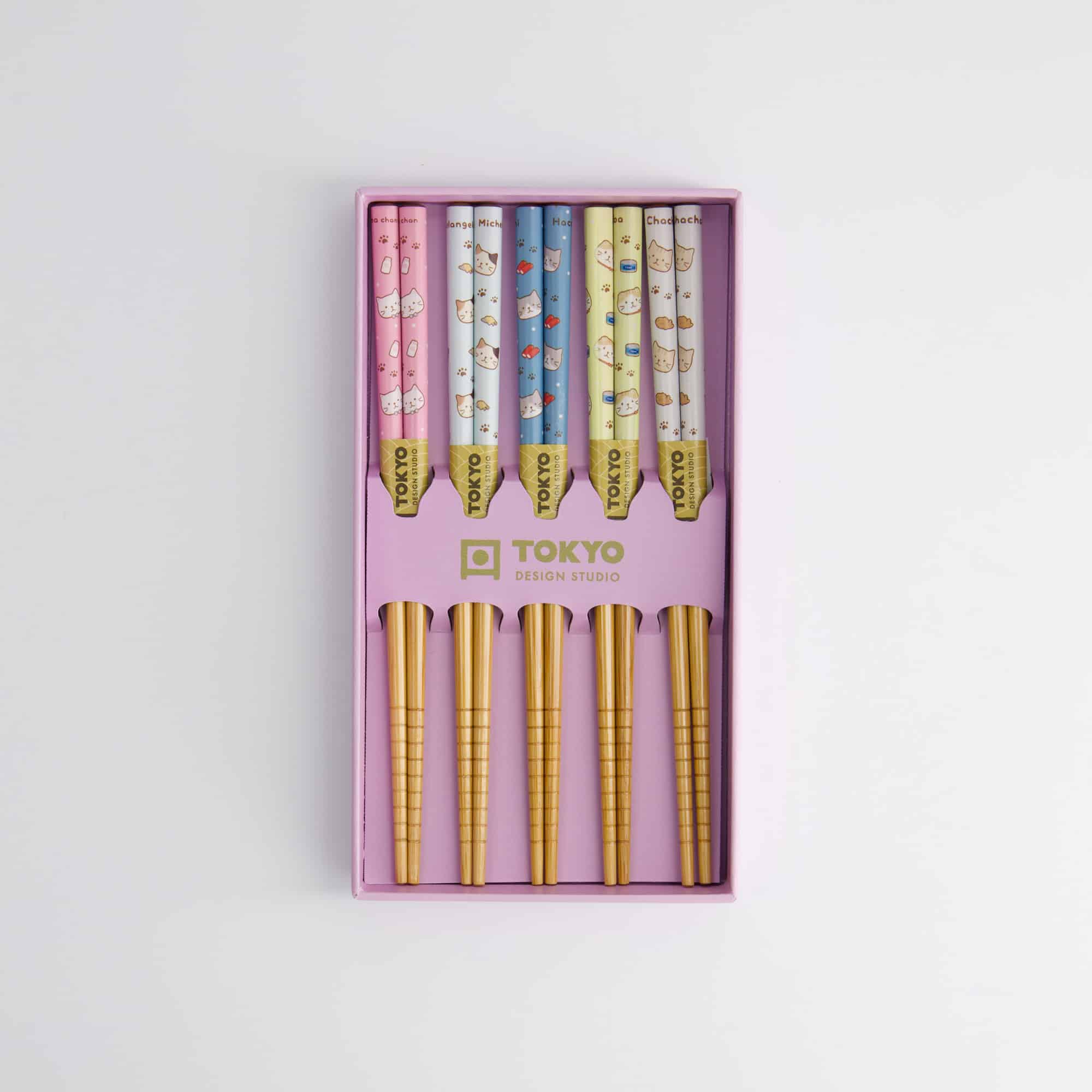 Tokyo Design Studio - Children Chopstick Giftset/5 - Cats Tayaki - Afbeelding 3