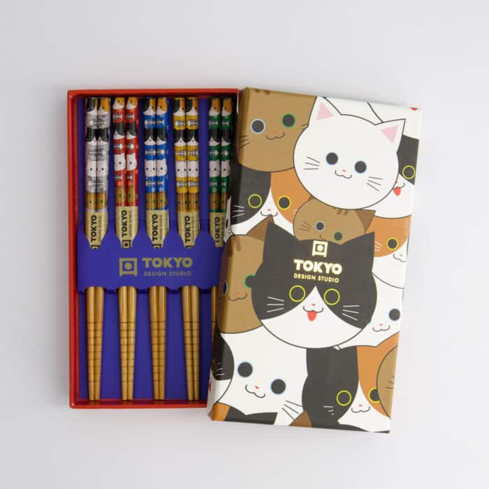 Tokyo Design Studio - Kinderen Chopstick Giftset/5 - Katten