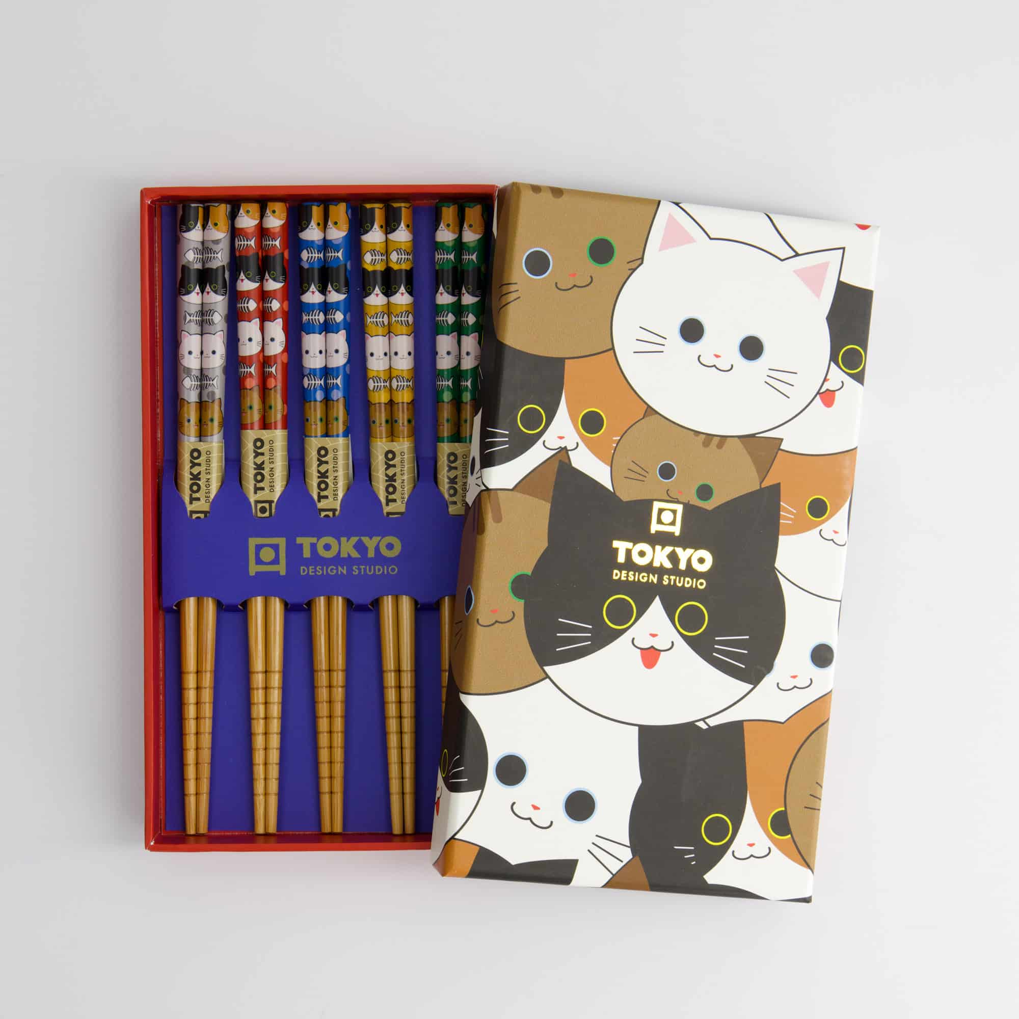 Tokyo Design Studio - Kinderen Chopstick Giftset/5 - Katten