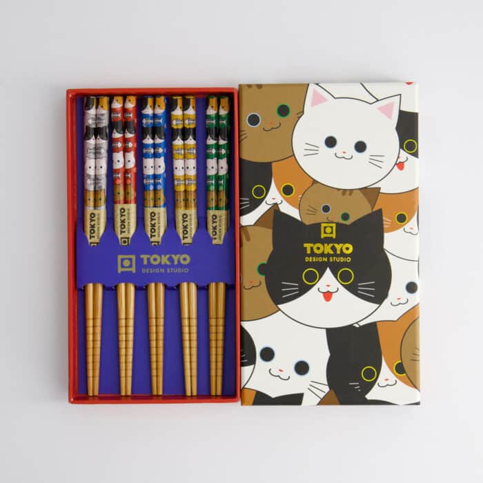 Tokyo Design Studio - Kinderen Chopstick Giftset/5 - Katten - Afbeelding 2