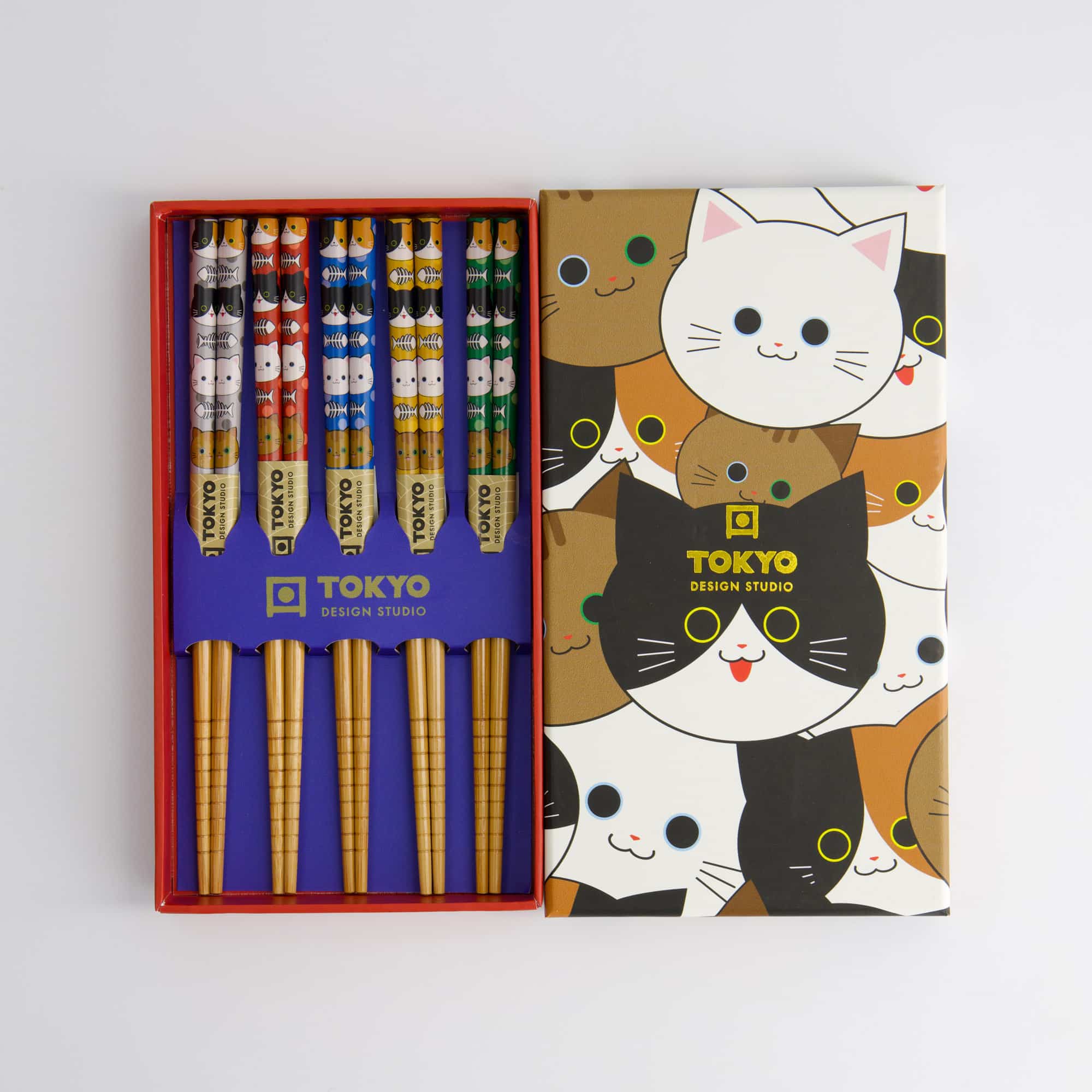 Tokyo Design Studio - Kinderen Chopstick Giftset/5 - Katten - Afbeelding 2