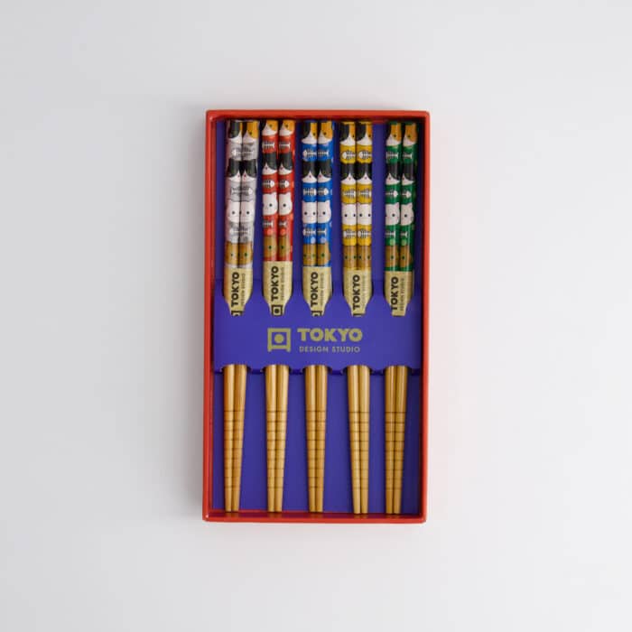Tokyo Design Studio - Kinderen Chopstick Giftset/5 - Katten - Afbeelding 3