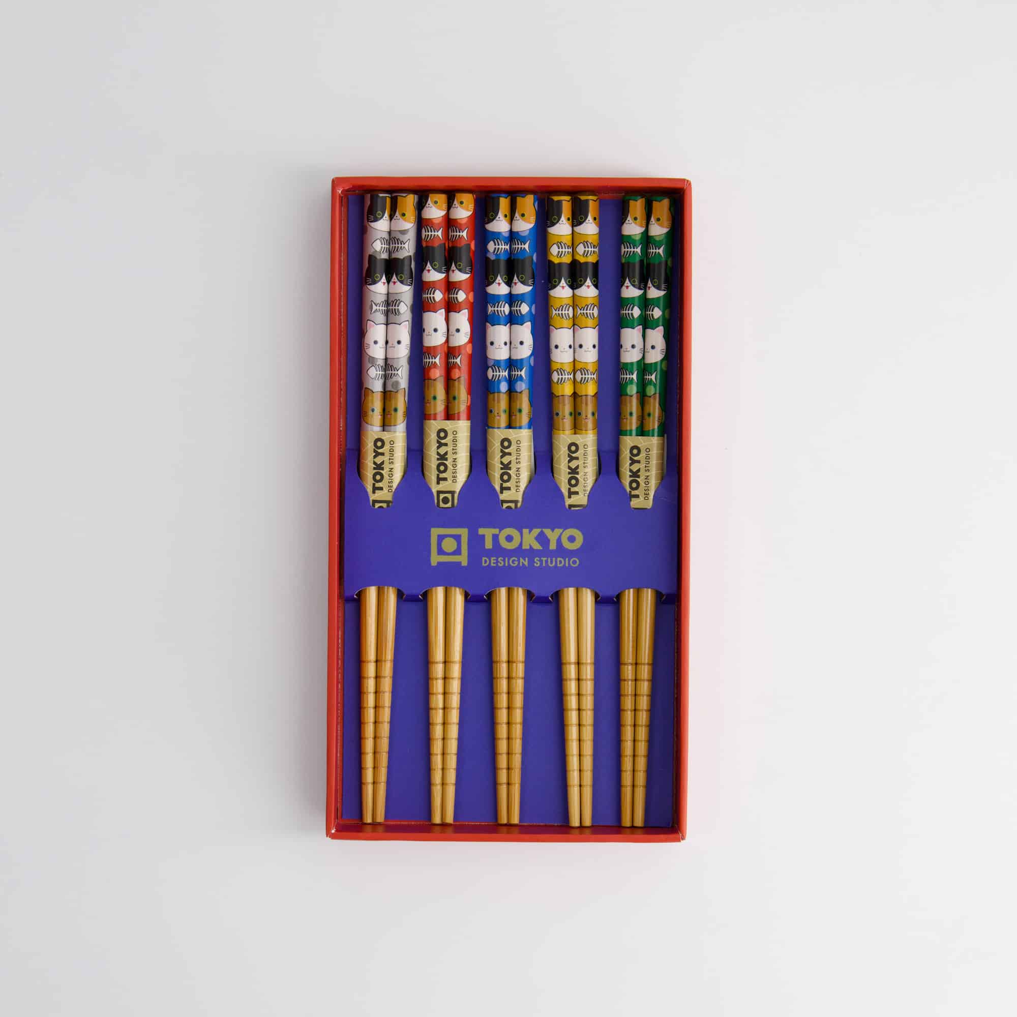 Tokyo Design Studio - Kinderen Chopstick Giftset/5 - Katten - Afbeelding 3