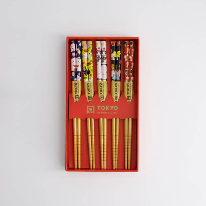 Tokyo Design Studio - Children Chopstick Giftset/5 - Lucky Cats Japan - Afbeelding 3