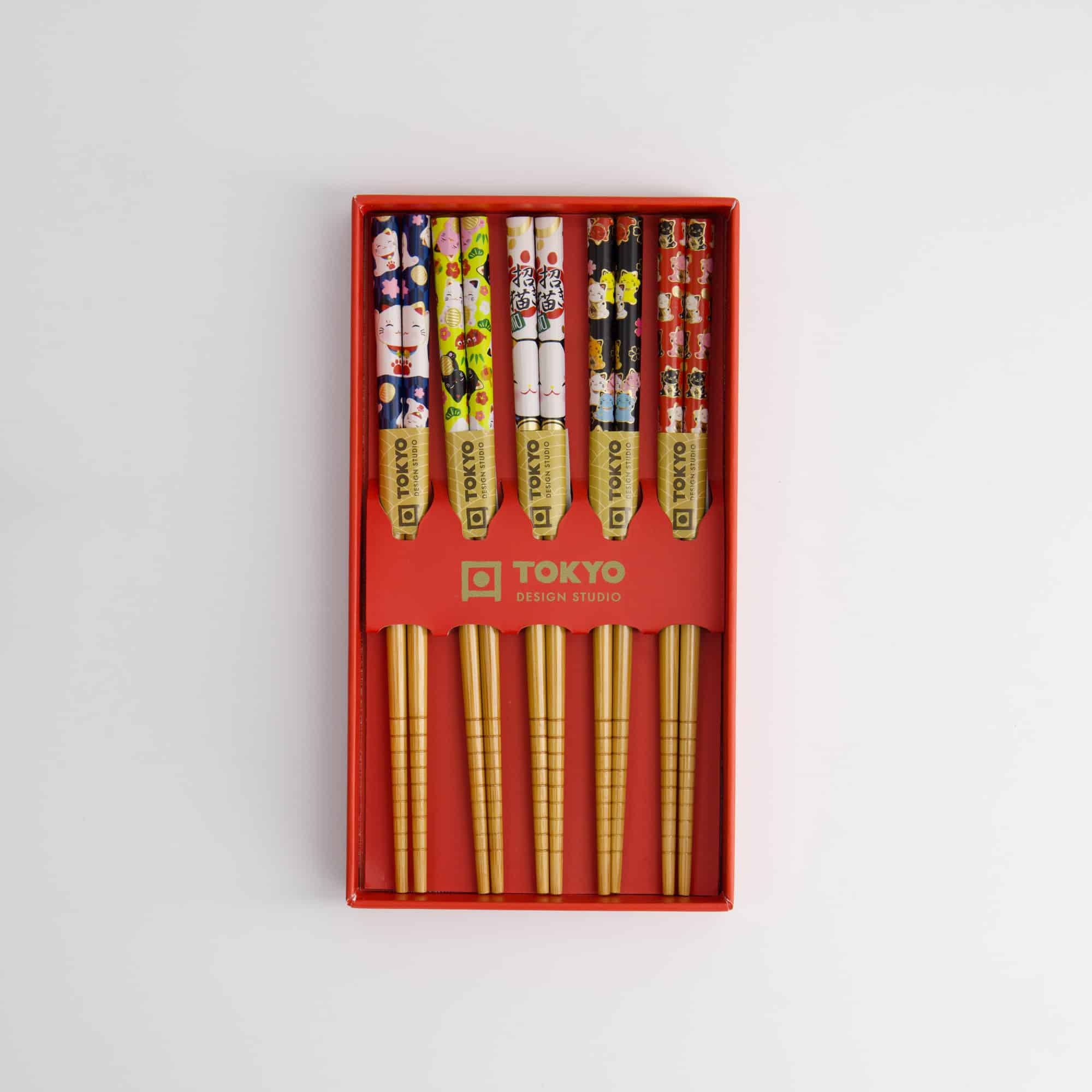 Tokyo Design Studio - Children Chopstick Giftset/5 - Lucky Cats Japan - Afbeelding 3
