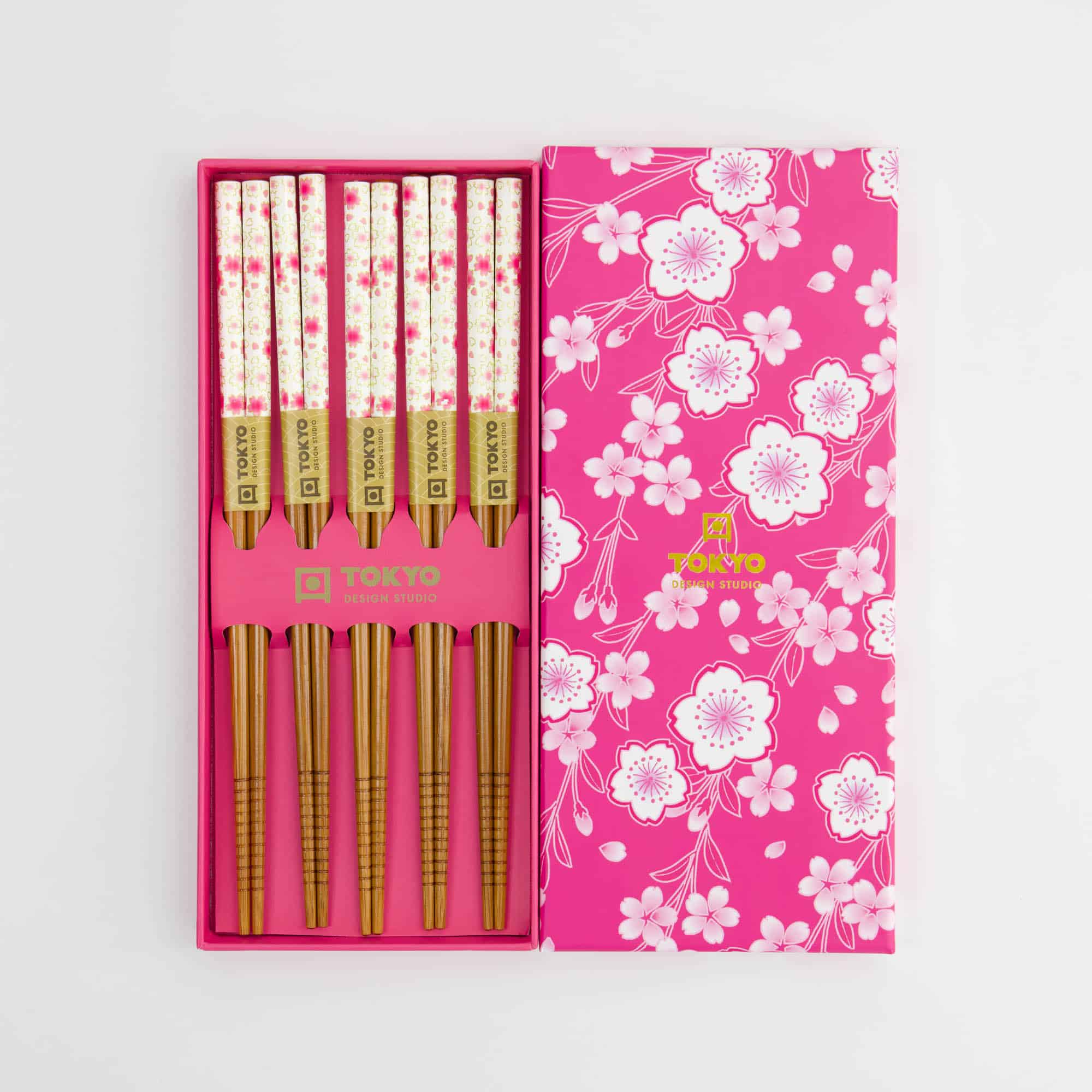 Tokyo Design Studio – Eetstokjes Giftset – Set van vijf – Pink Blossom - Afbeelding 2