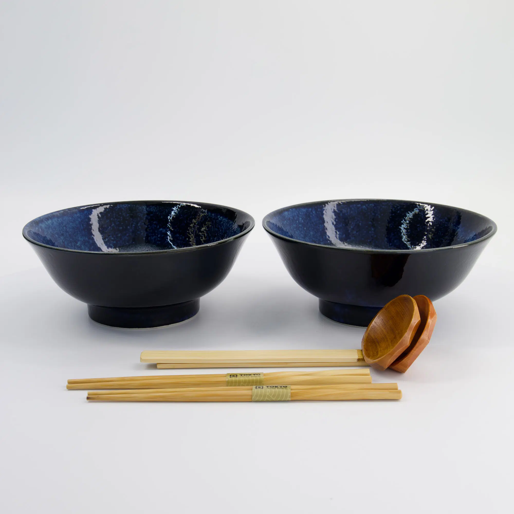 Tokyo Design Studio - Izayoi - 6-delige Ramen Geschenkset - 21,5x9 cm - 1300 ml - Blauw - Afbeelding 4