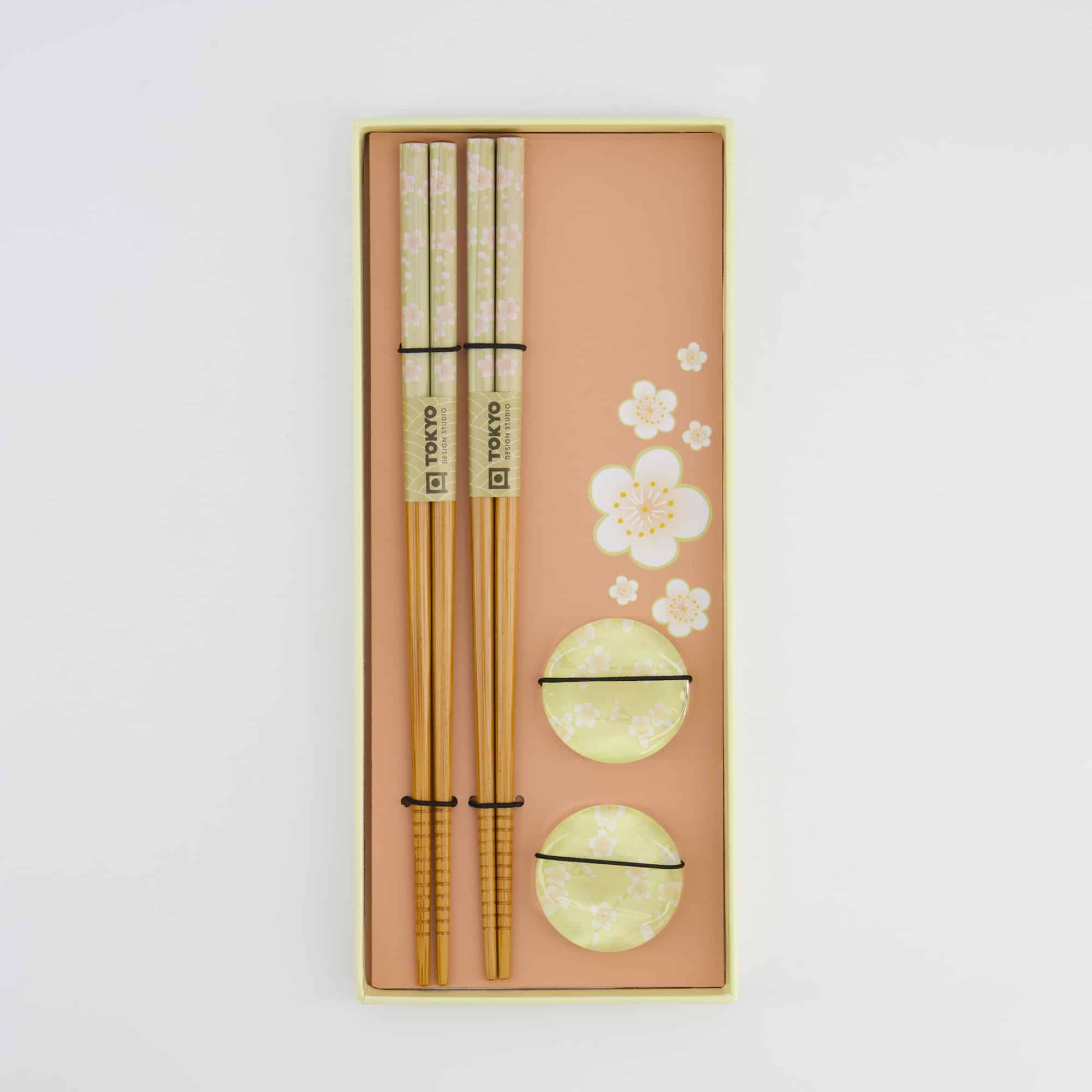 Tokyo Design Studio - Chopstick Giftset - Pink Flower - Vierdelig - Afbeelding 2