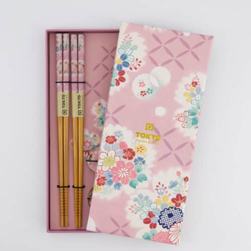 Tokyo Design Studio - Chopstick Giftset - Pink Flower - Vierdelig