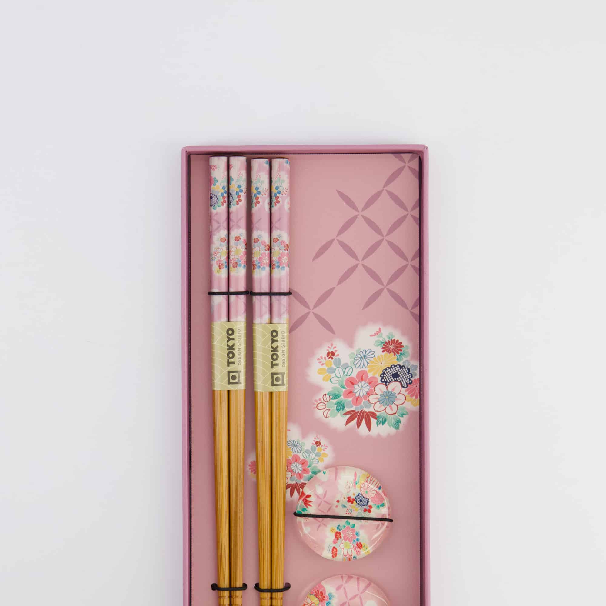 Tokyo Design Studio - Chopstick Giftset - Pink Flower - Vierdelig - Afbeelding 4
