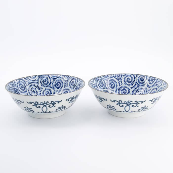 Tokyo Design Studio – Ramenkommen Set – Blauw – Noodlekommen – Inclusief Geschenkdoos – 19x7.5cm – 1100ml - Afbeelding 2