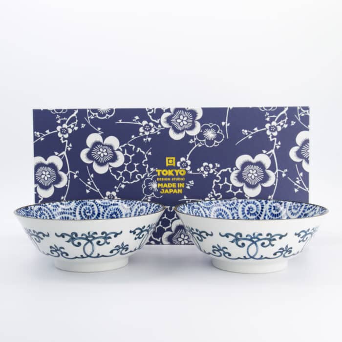 Tokyo Design Studio – Ramenkommen Set – Blauw – Noodlekommen – Inclusief Geschenkdoos – 19x7.5cm – 1100ml - Afbeelding 4