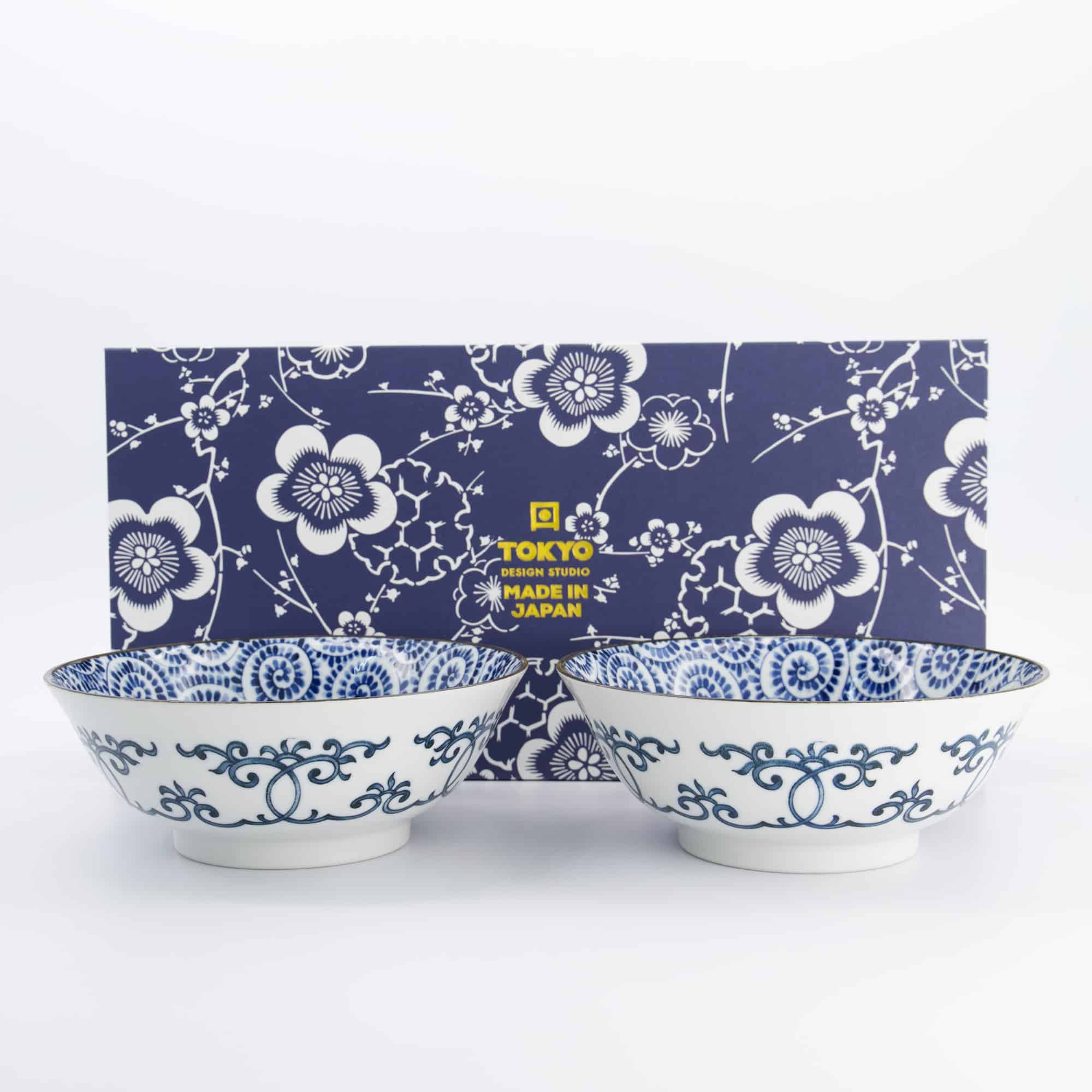 Tokyo Design Studio – Ramenkommen Set – Blauw – Noodlekommen – Inclusief Geschenkdoos – 19x7.5cm – 1100ml - Afbeelding 4