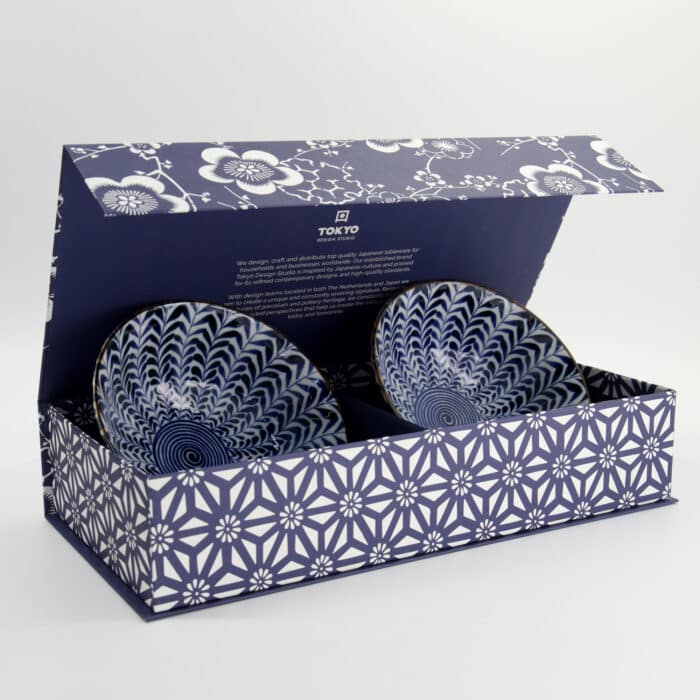 Tokyo Design Studio – Ramenkommen Set – Shidare – Noodlekommen – Inclusief Geschenkdoos – 19x7.5cm – 1100ml
