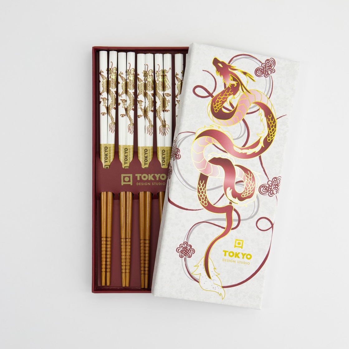 Tokyo Design Studio – Chopstick Giftset/5 – Rode Draak