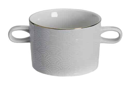 Nippon White Gold Rim Soupbowl Wave – 9 x 6.5 cm – 300 ml
