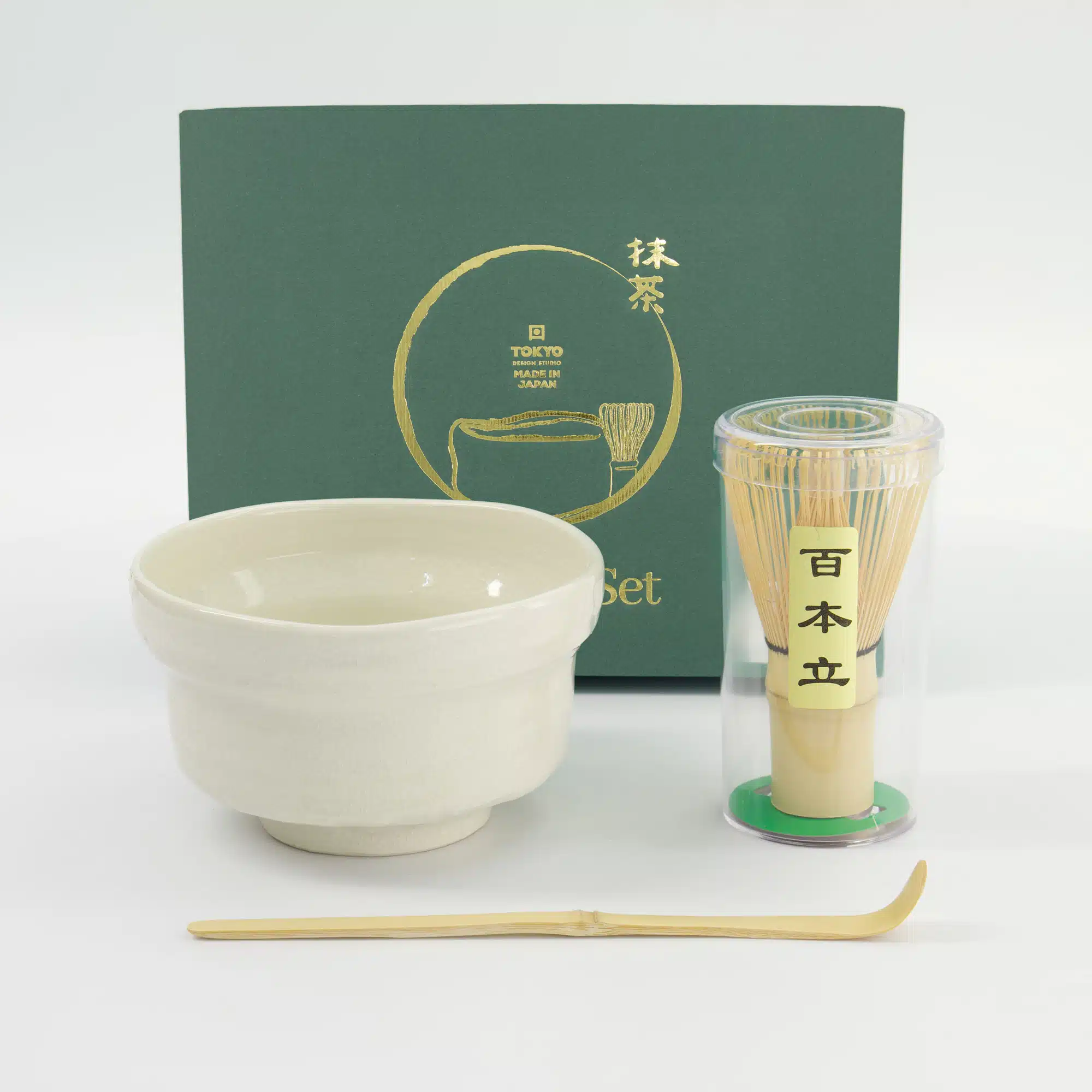 Tokyo Design Studio - Matcha Geschenkset - Wit - 12.5x7.2cm - 3 Stuks