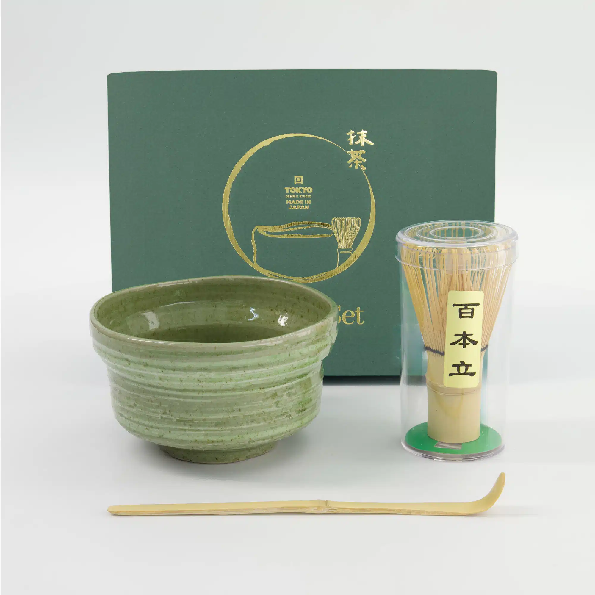 Tokyo Design Studio - Matcha Geschenkset - Yomogi Groen - 12,5x7,2cm - 3 Stuks