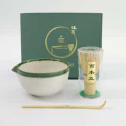Tokyo Design Studio - Matcha Geschenkset - Wit Oribe - 13x7.2cm - 3 Stuks