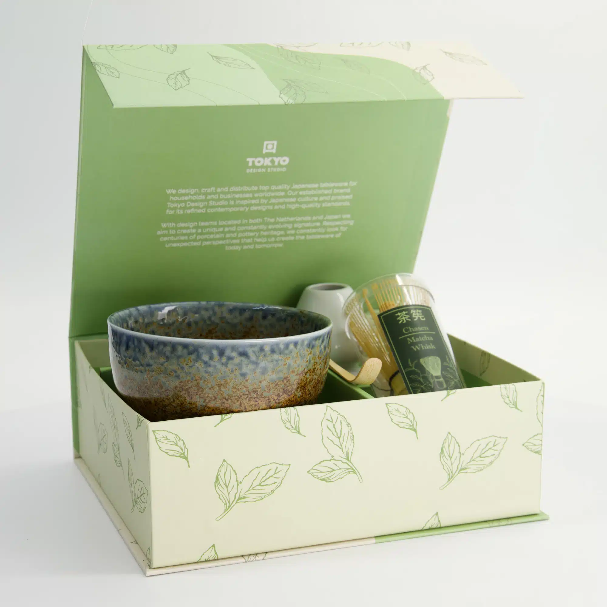 Tokyo Design Studio - Matcha Geschenkset - Rifblauw - 12,7x7 cm - 4-delig