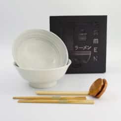 Tokyo Design Studio - Masamura Seikaiha - Ramen Geschenkset - 6 Stuks - 21.5x9cm - 1300ml - Wit