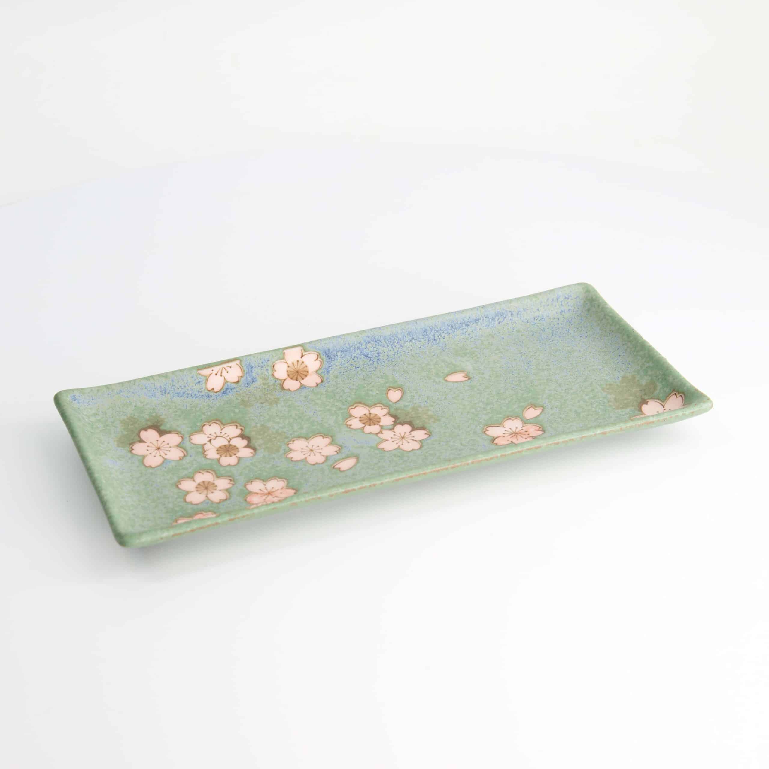 Tokyo Design Studio – Sakura – Rectangular – Plate – 28.5 x 12.5 cm – Green