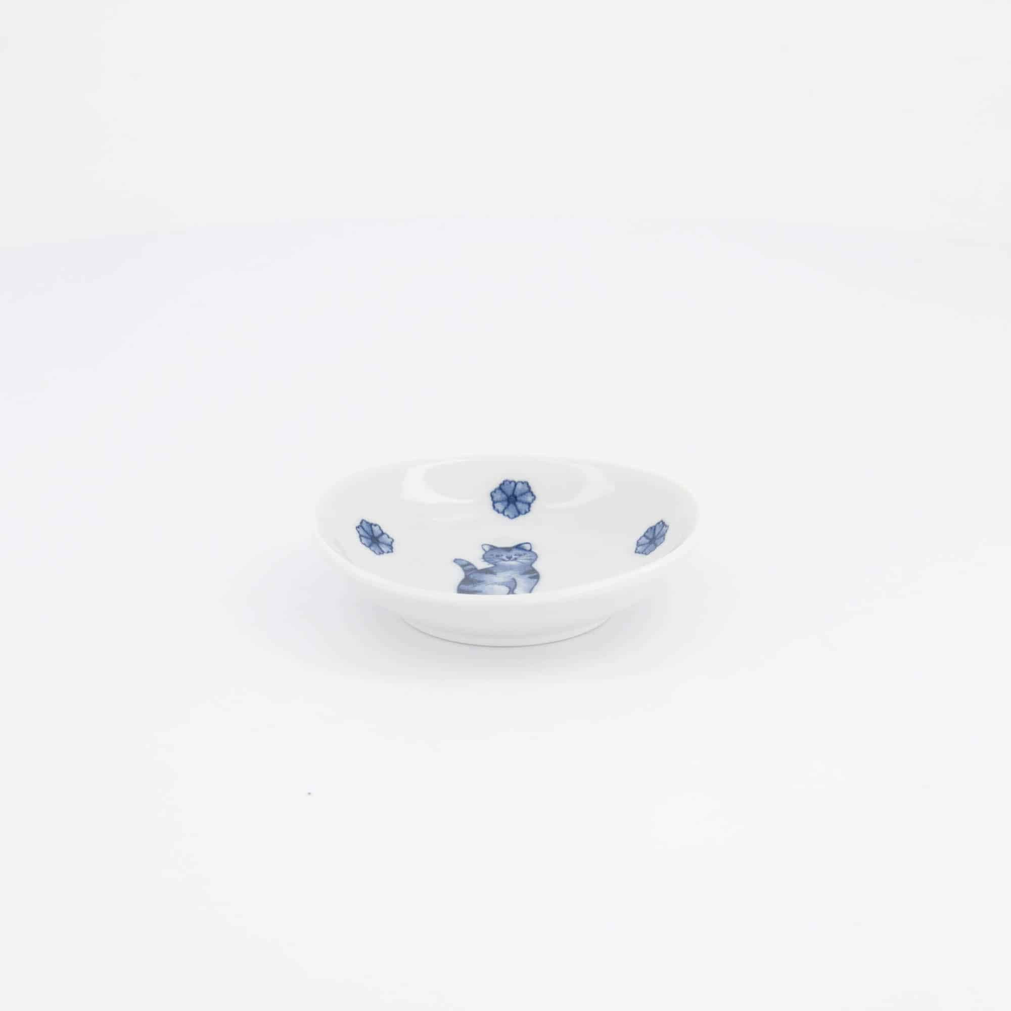Tokyo Design Studio – Kawaii – Hananeko – Cat – Sauce – Dish – 9.8 x 2.5 cm – Blue