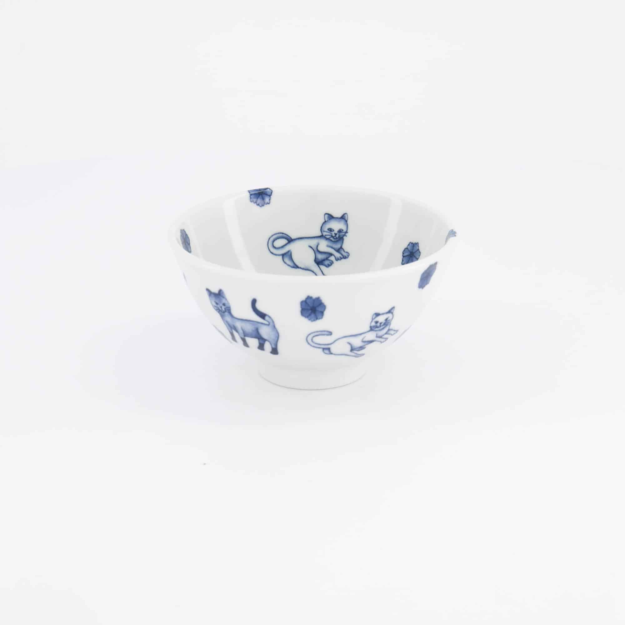 Tokyo Design Studio – Kawaii – Hananeko – Cat – Rice – Bowl – 12 x 6.5 cm – Blue