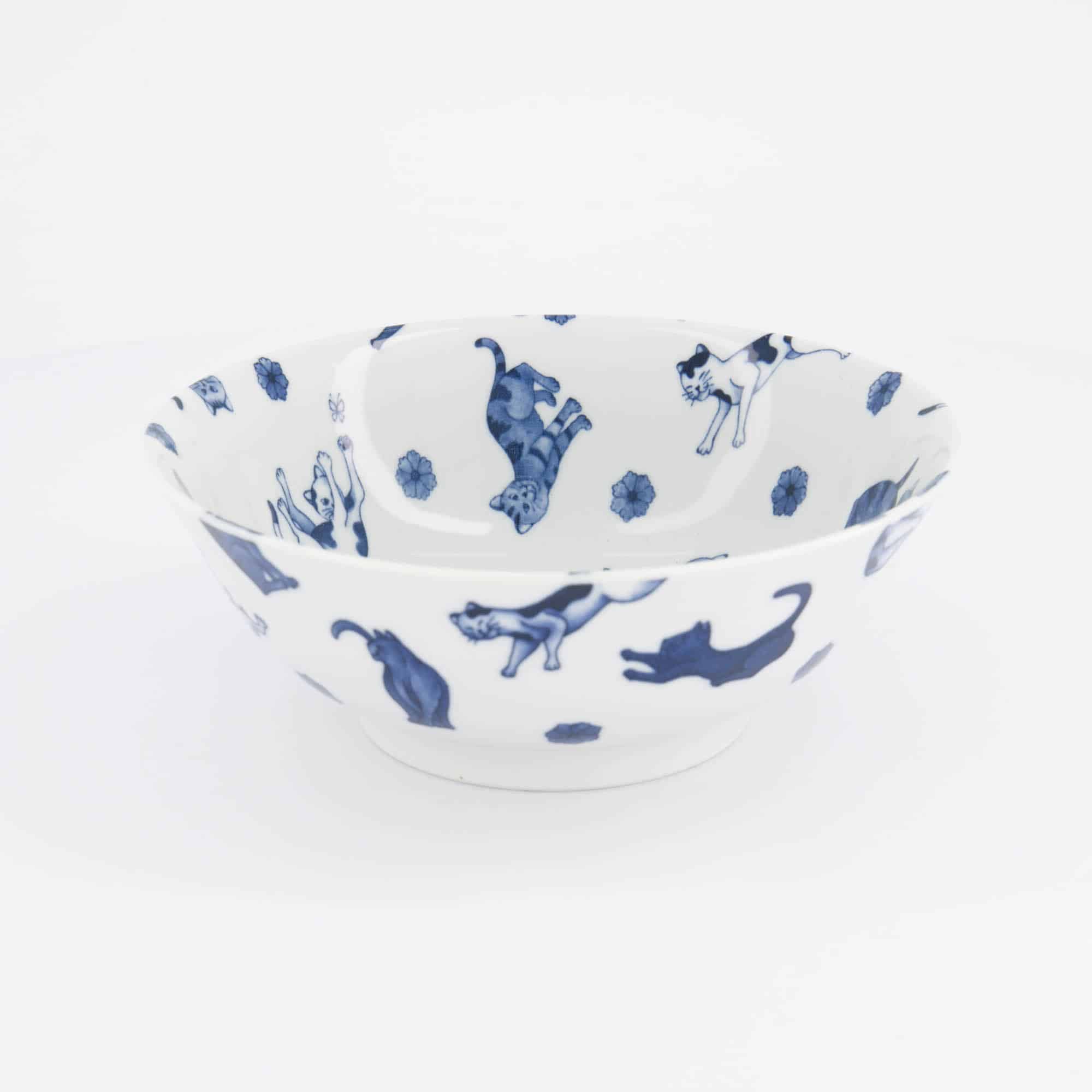 Tokyo Design Studio – Kawaii – Hananeko – Cat – Ramen – Bowl – 19.8 x 7.5 cm – Blue