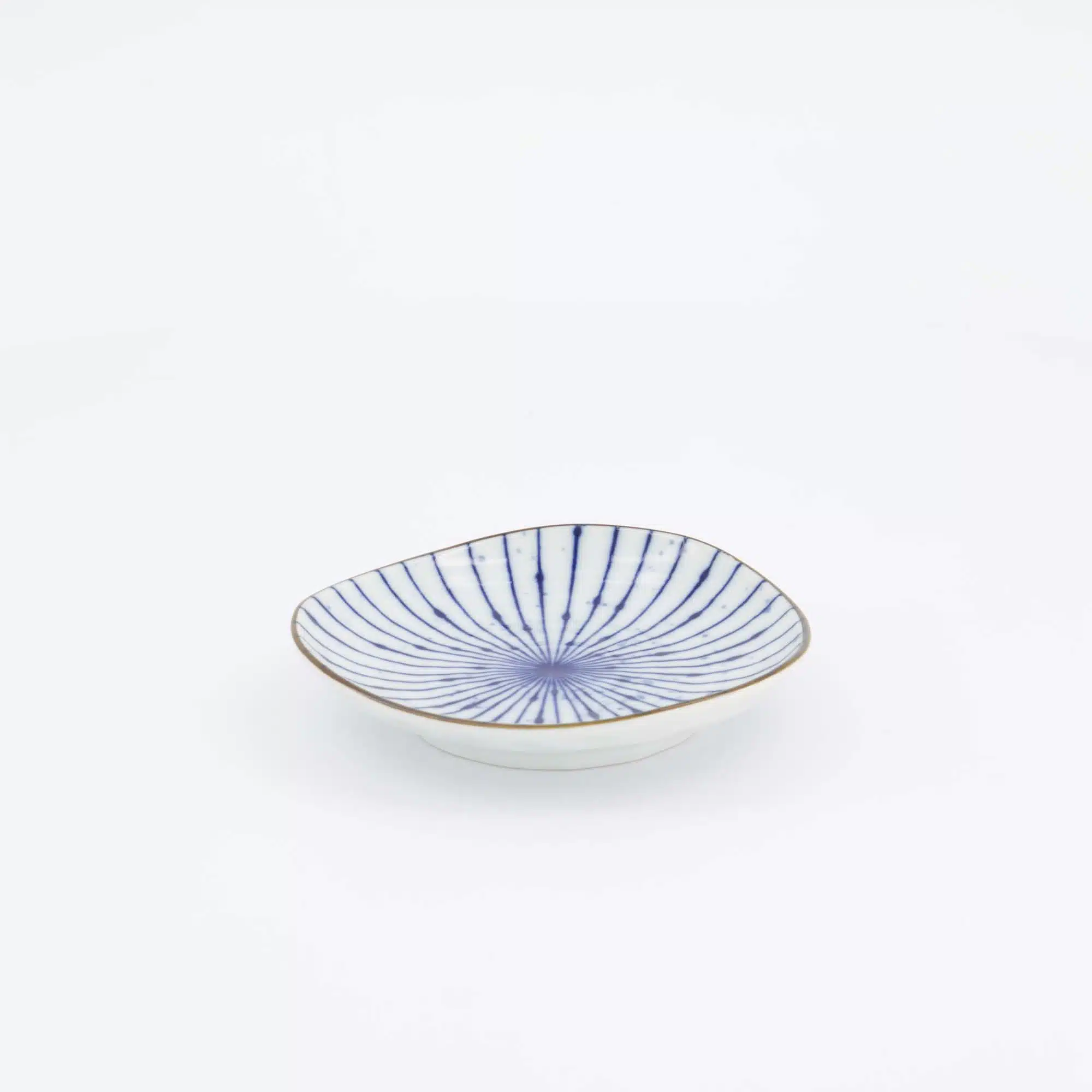 Tokyo Design Studio - Yamahida - Blue - Triangle - Plate - Fukizome - Tokusa – 12.2 x 2.5 cm